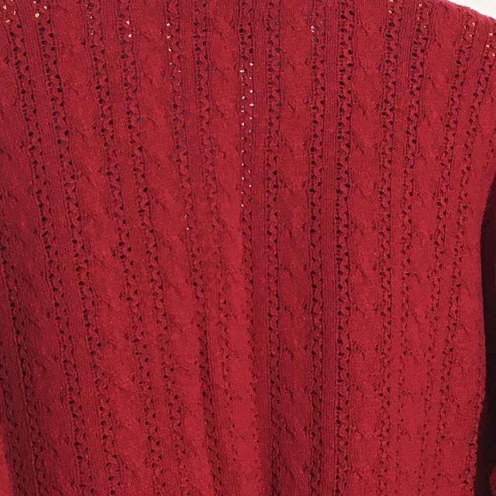 Vintage Cranberry Cat Snowflake Cardigan cotton - Picture 12 of 16